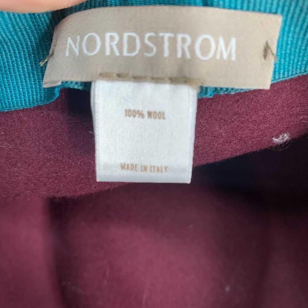 Nordstrom Maroon Teal Italian Felt Wool Fedora Hat Women's One Size - Picture 6 of 6